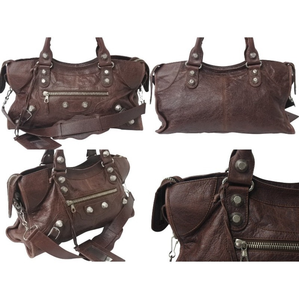 Balenciaga Part Shoulder Handbag Time Leather The Brown Giant